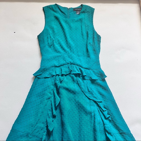 Club Monaco Swiss Dot Emerald Green Midi Dress - Picture 8 of 12